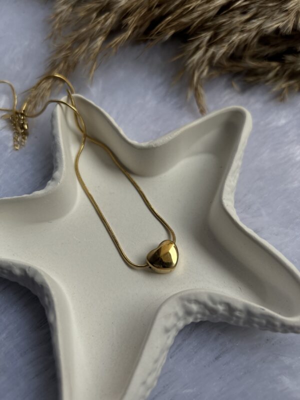Anti Tarnish Gold Heart chain Pendant - Image 2