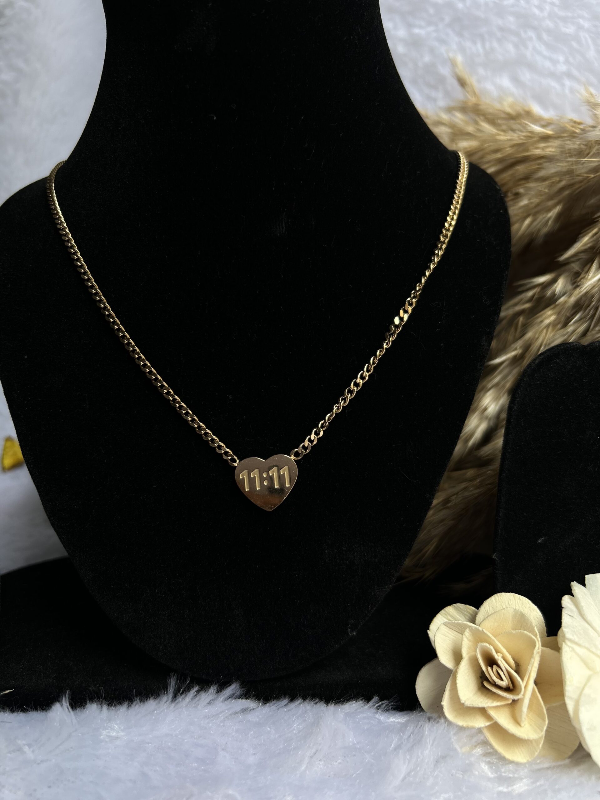 11:11 Heart shape Anti tarnish chain