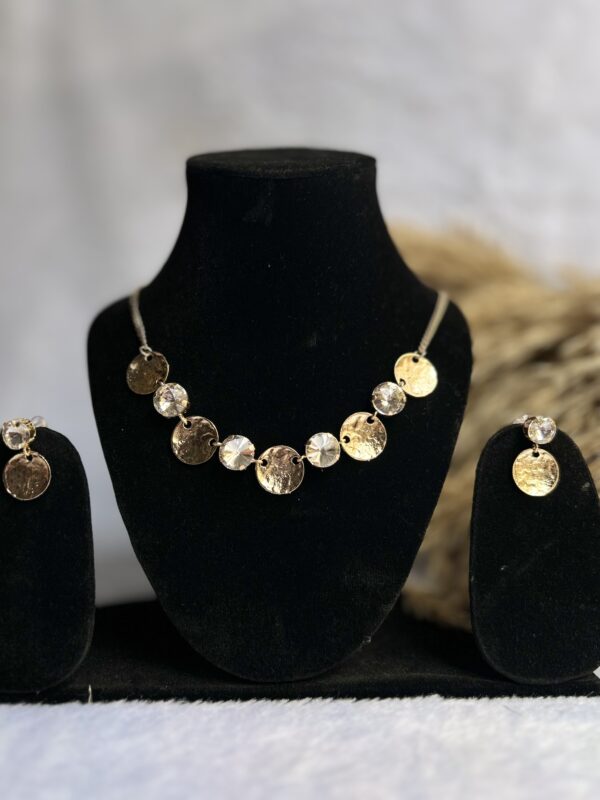 Anti tarnish stainless  crystal necklace set with earrings