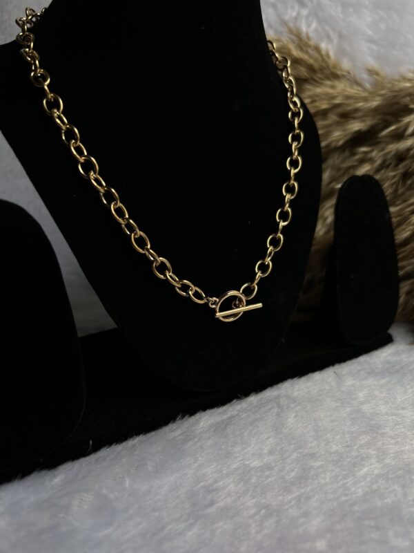 stainless Golden Ring Necklace - Image 2