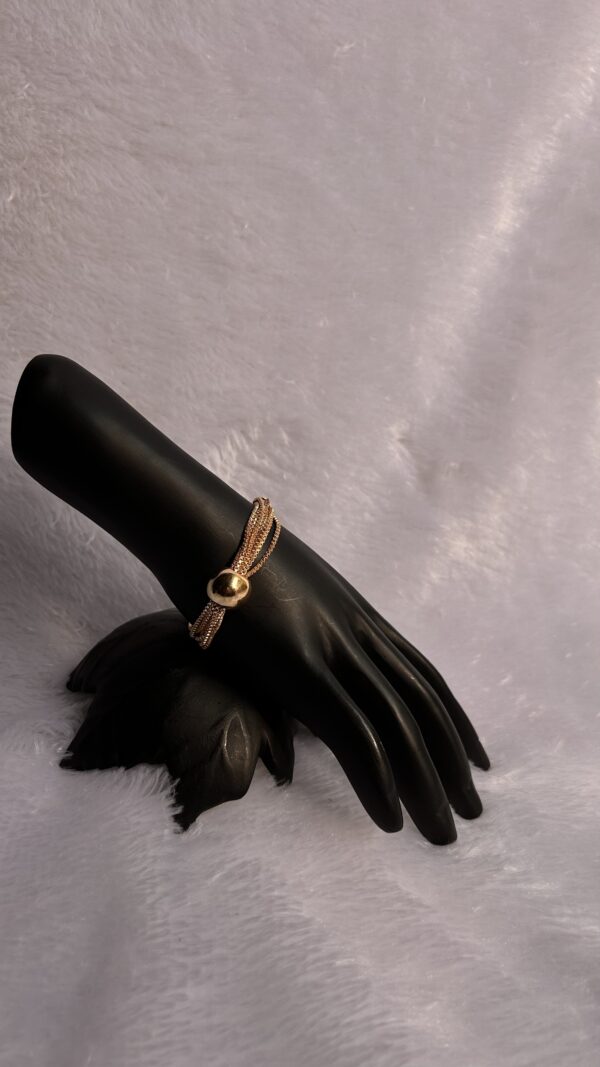 Stainless steel Golden Box Chain Bracelet (Adjustable Size) - Image 2