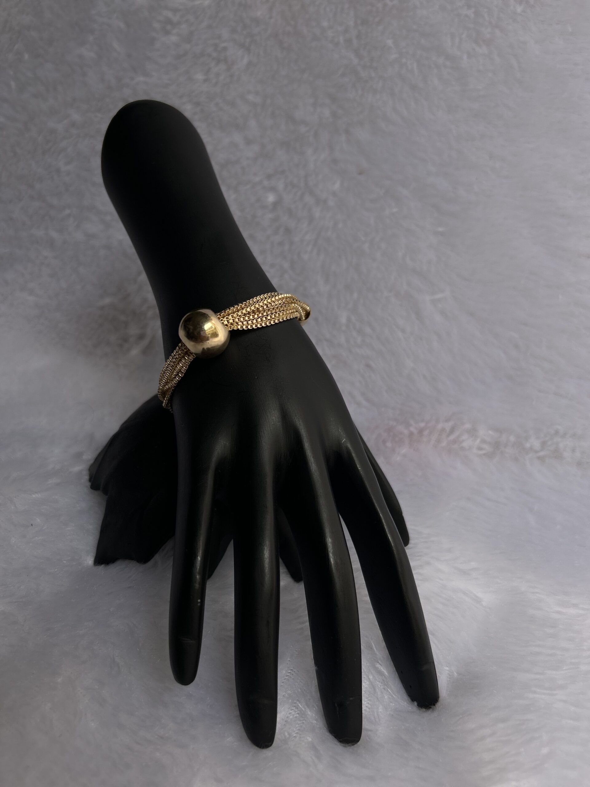 Stainless steel Golden Box Chain Bracelet (Adjustable Size)