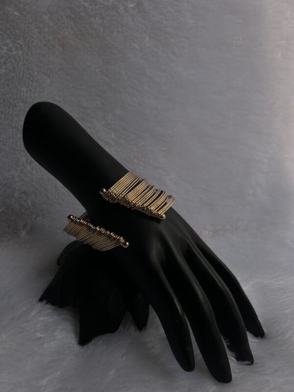 Anti-Tarnish Gold Plated Multilayer Bangle Bracelet (Adjustable Size) - Image 4