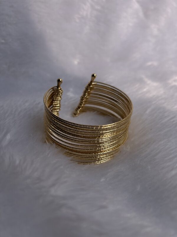 Anti-Tarnish Gold Plated Multilayer Bangle Bracelet (Adjustable Size) - Image 5