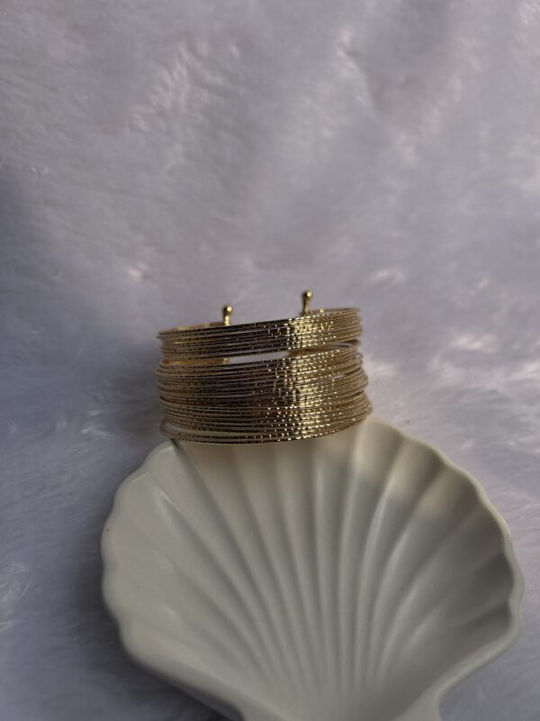 Anti-Tarnish Gold Plated Multilayer Bangle Bracelet (Adjustable Size) - Image 2