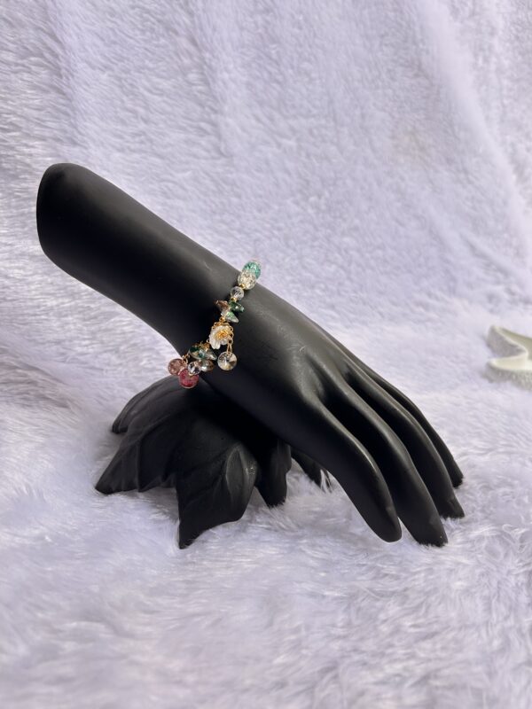 Floral Crystal Pearl Bracelet - Image 2
