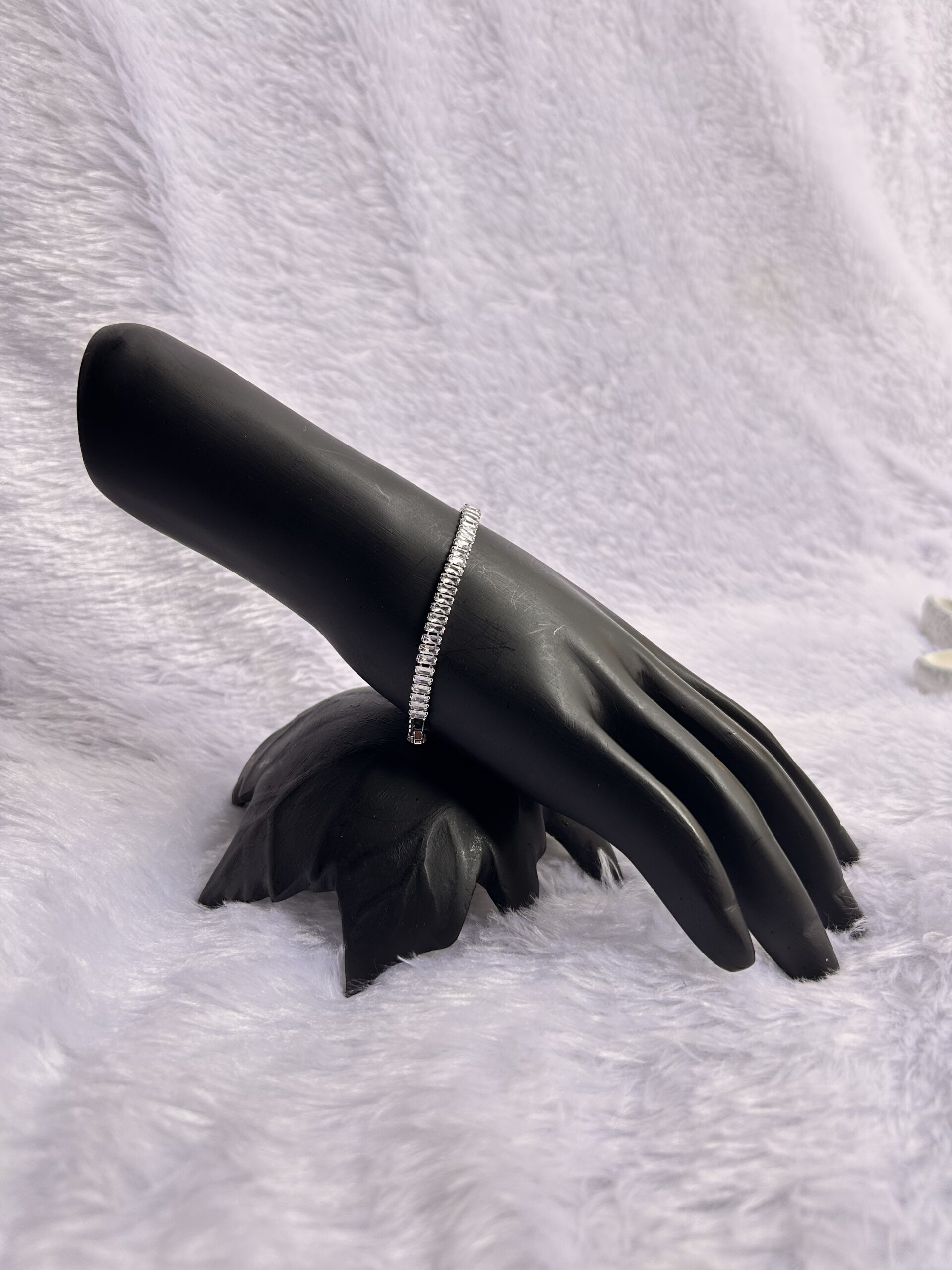 Silver Tiny Glass Chain Bracelet