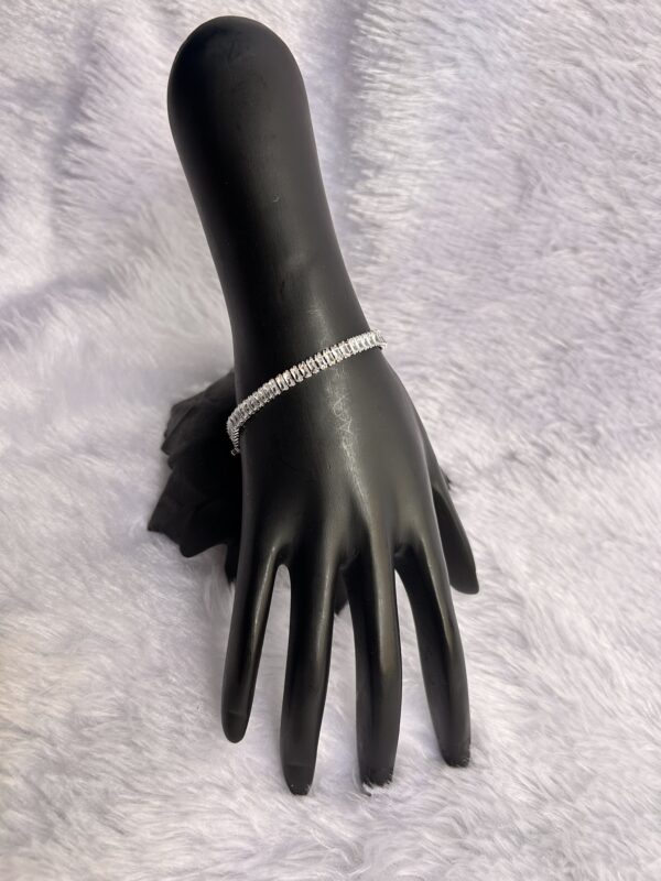 Silver Tiny Glass Chain Bracelet - Image 3