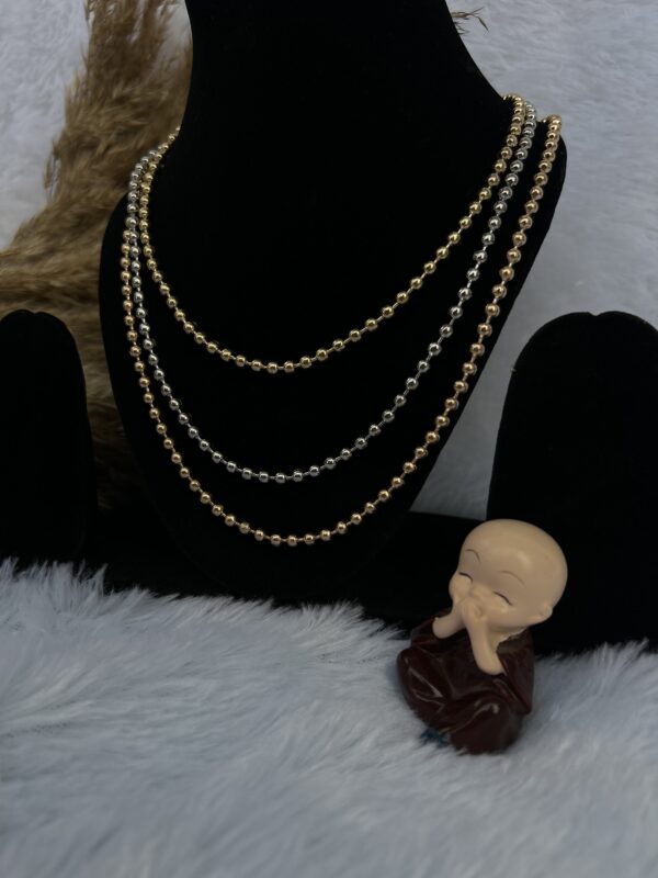 Anti-Tarnish Triple Layer Chain Necklace - Image 2