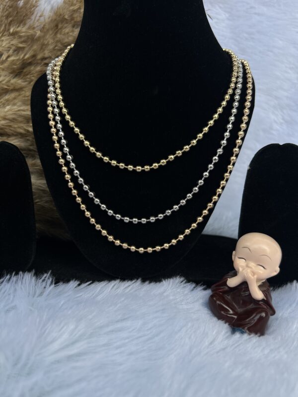 Anti-Tarnish Triple Layer Chain Necklace - Image 3