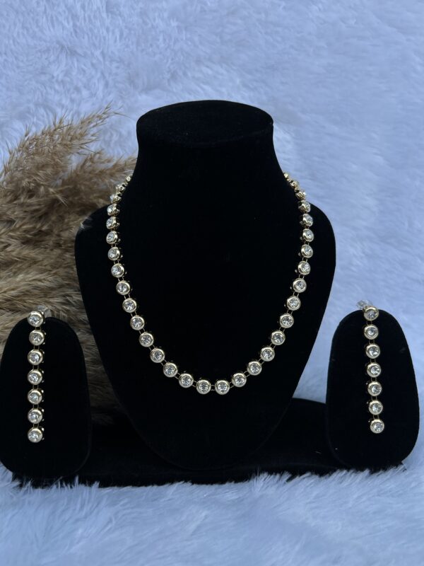 Anti-Tarnish AD Necklace Set With Earrings - Image 2
