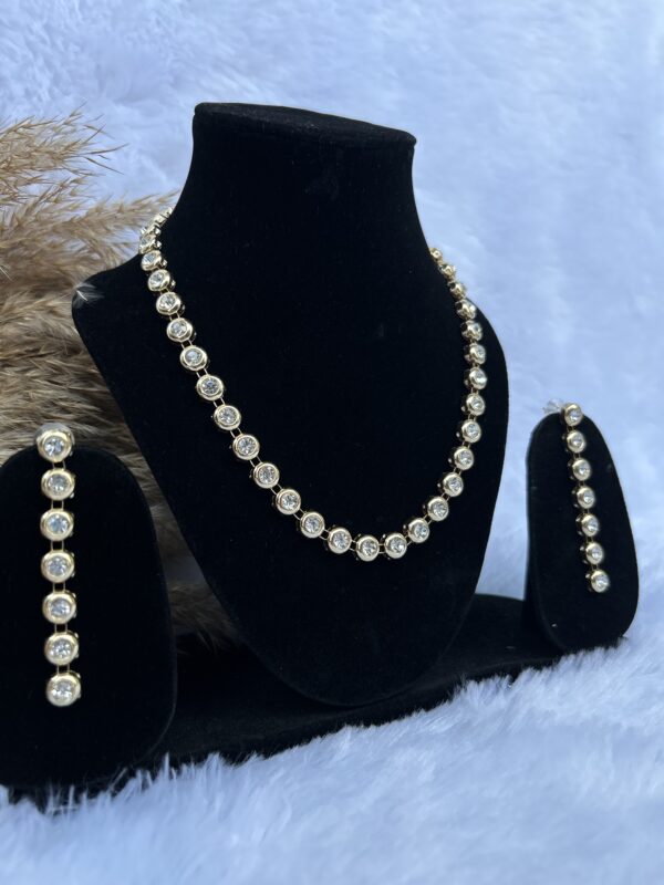 Anti-Tarnish AD Necklace Set With Earrings - Image 5