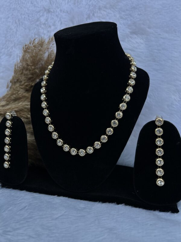 Anti-Tarnish AD Necklace Set With Earrings - Image 4
