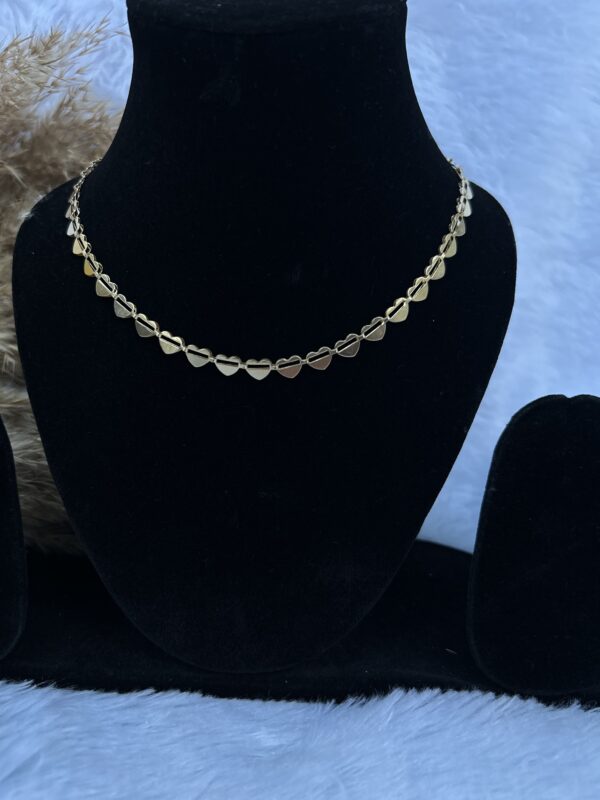 Anti-Tarnish Heart Chain Necklace - Image 3