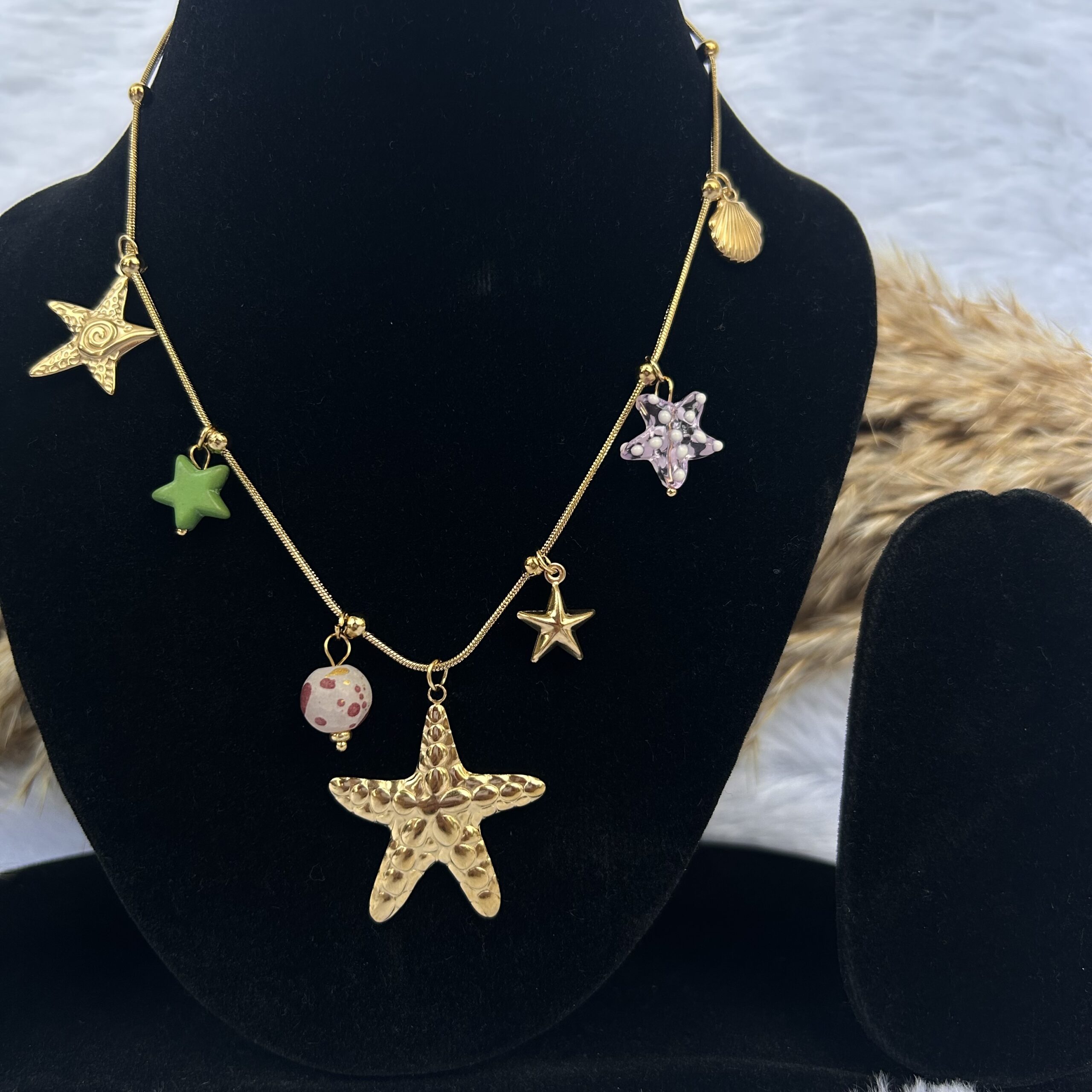 Anti-Tarnish gold sea theme Necklace